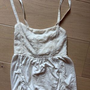 American Eagle Cream Chemise with Lace Trim